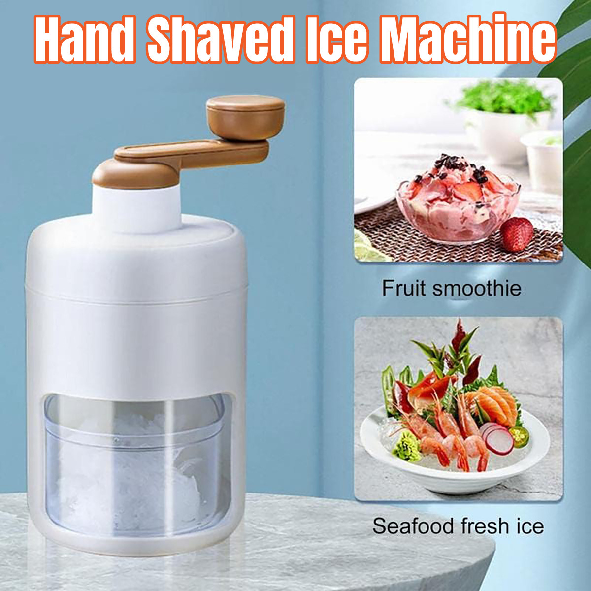 Shaved Ice Machine, Snow Cone Machine, Slushie Machine With Stainless Steel Blades For Ice Cream, Snowcone, Maker, Hand Ice Crusher Shaver