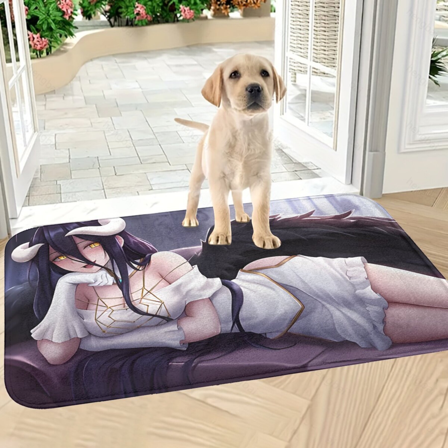   anime design polyester doormat rectangle lightweight non slip backing machine washable indoor carpet mat for home decor   details 9