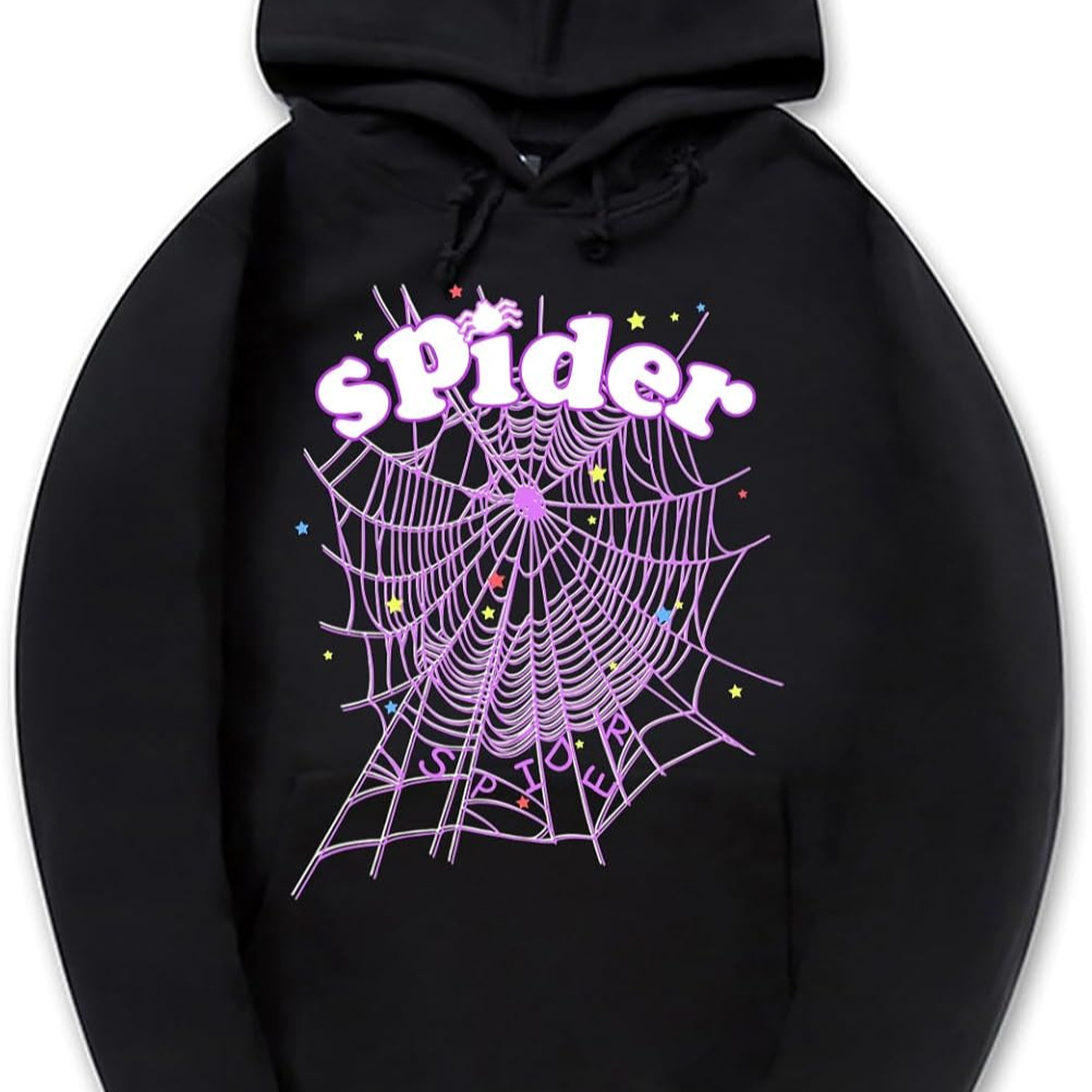 

Fashion Spider Web Hoodie Long Sleeve Drawstring Unisex Cotton Sweatshirt With Pockets Hoodie Gift