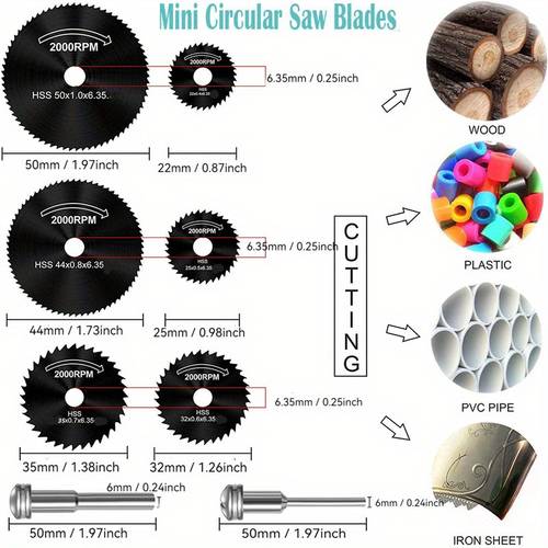 cutting wheel set compatible with plastic 32pcs for rotary tool hss circular saw blades