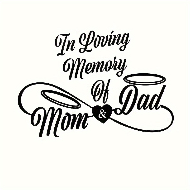 TEMU "in Loving Memory" Mom & Dad Memorial Decal - Car Sticker (vinyl Material)