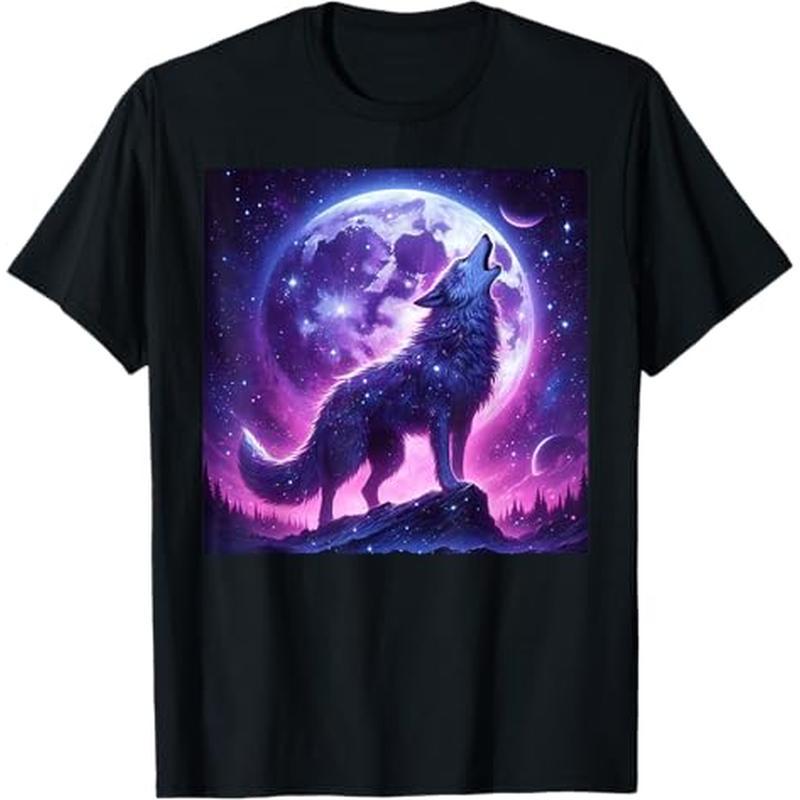 

Wolf Purple Starry Night For Wolves Lovers T-shirt, 100% Cotton, Gift For Men Women Dad Mom Friends, S-xxxl, Black