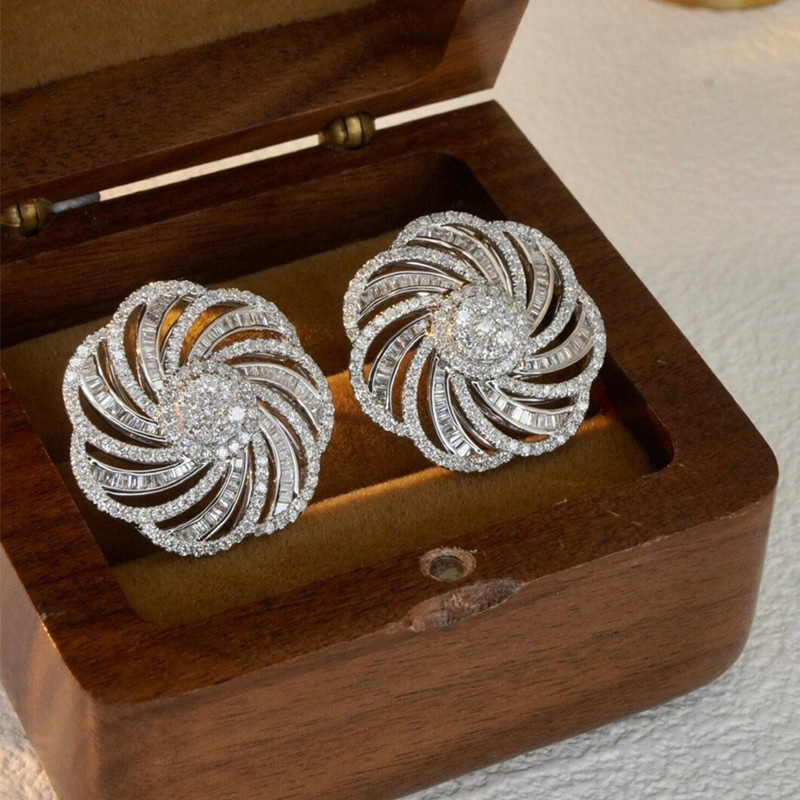 

1pair Of Zircon Earrings Female, Geometric Lines Earrings, Fashion Temperament Earrings, Personality Temperament Gift Party