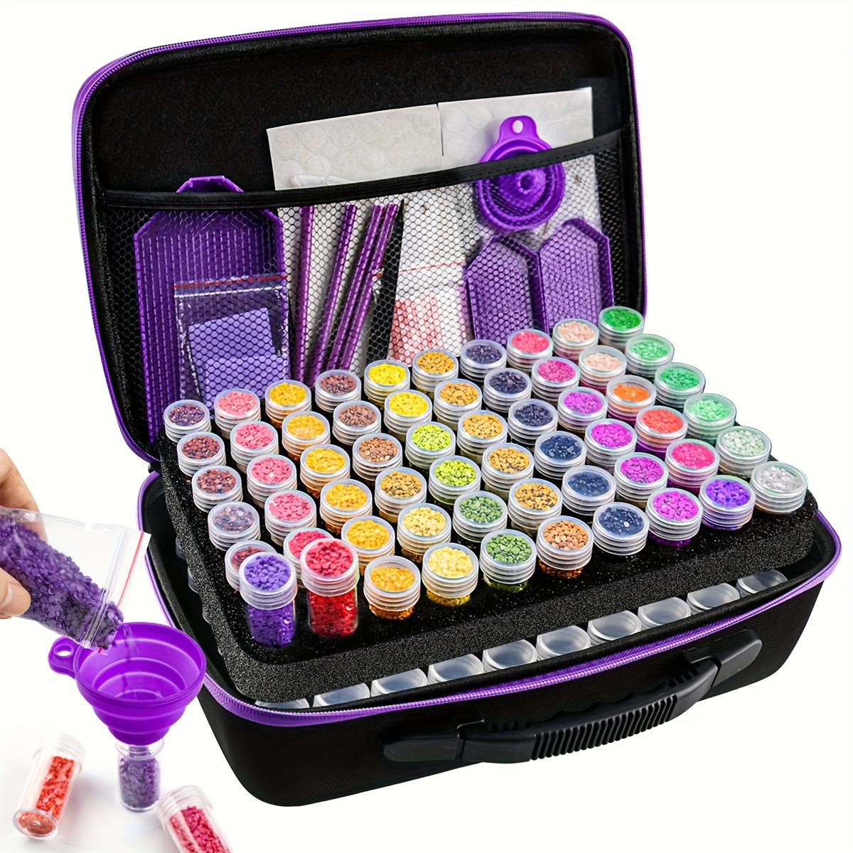 

1 Set, Diamond Painting Storage Accessories, Diamond Art Storage Box For Jewelry Rhinestones, 30/60/120 Organizer