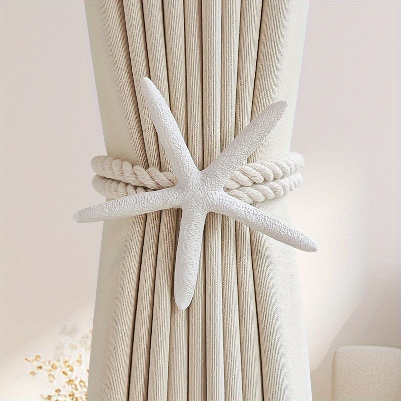 

1pc Elegant Starfish-shaped Curtain Tieback - Polyester, For Bedroom & Living Room Decor