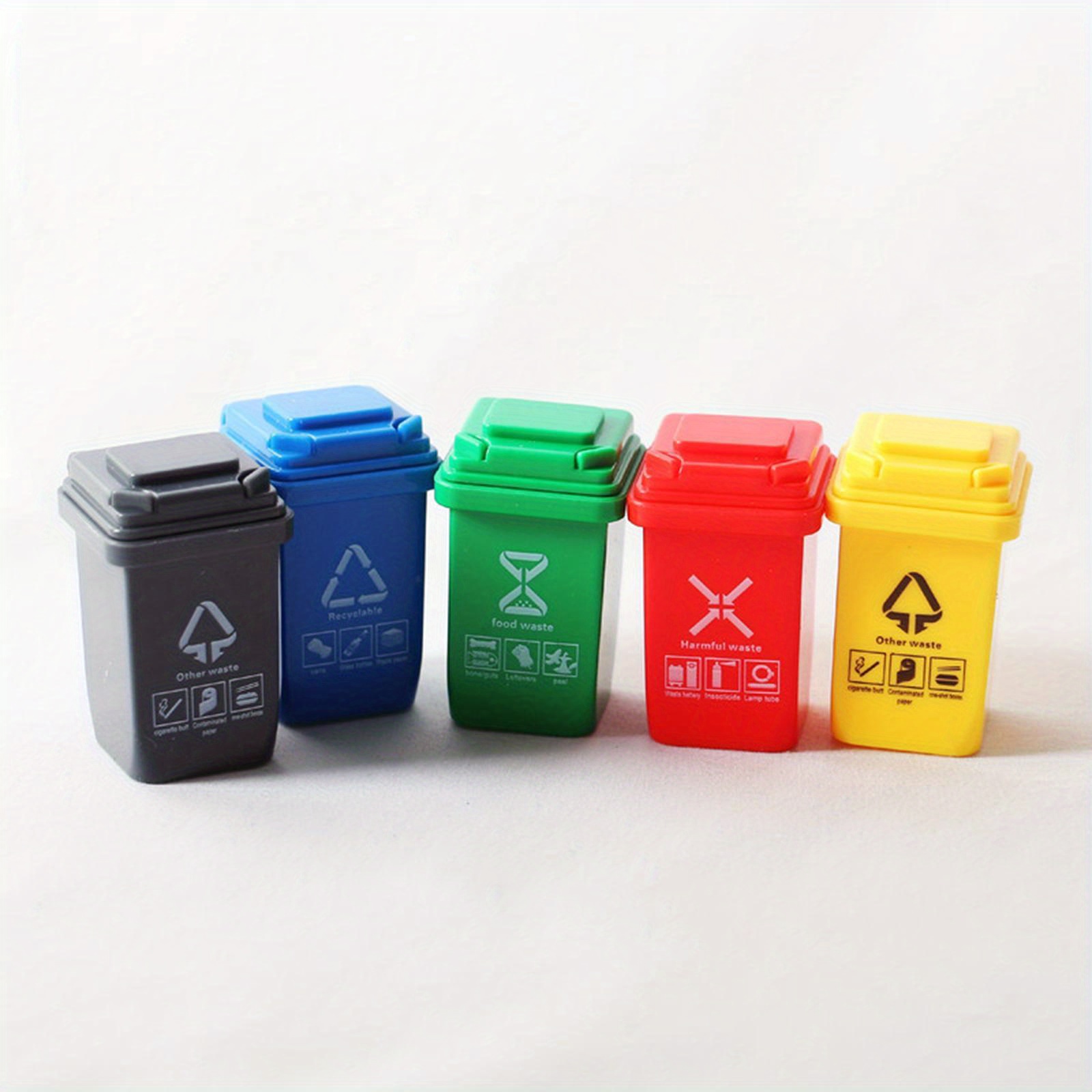 Mini Trash Can Open Lid Fairy Tale Garden Decoration