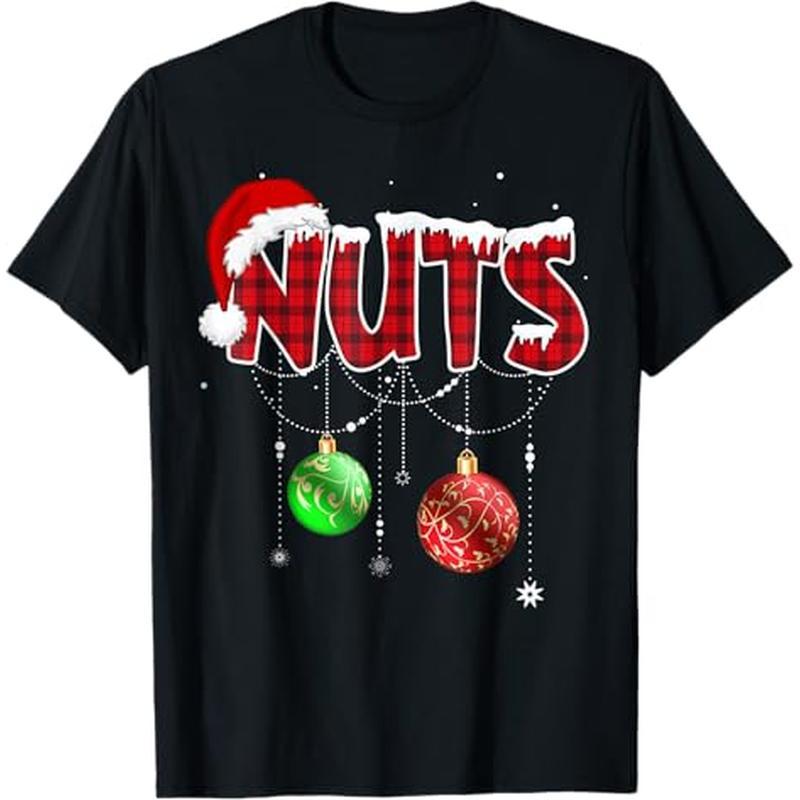 

Chest Nuts Funny Matching Christmas Couples Nuts T-shirt, 100% Cotton, Gift For Men Women Dad Mom Friends, S-xxxl, Black