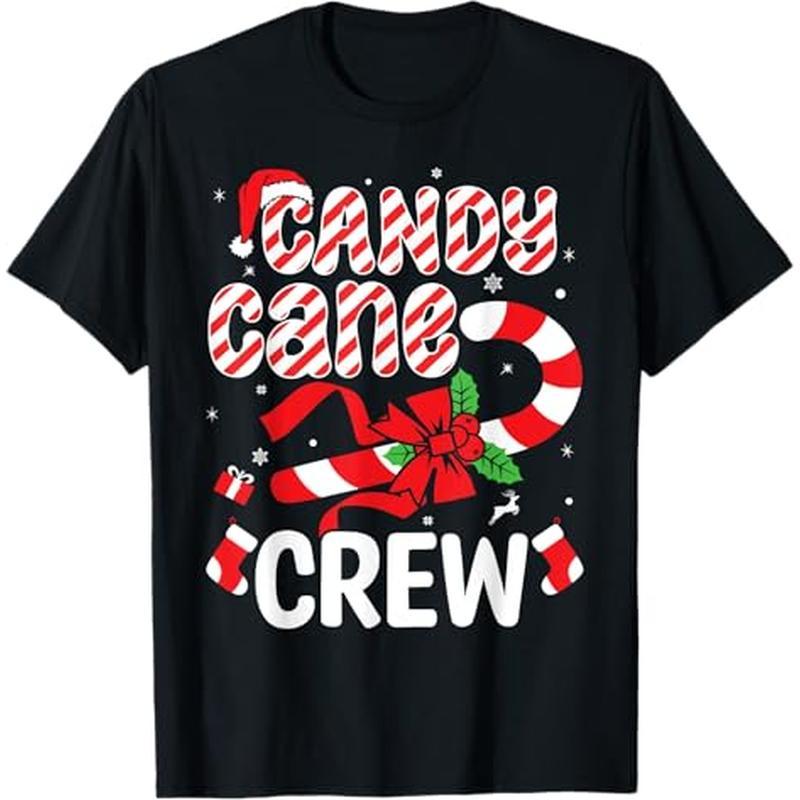 

Candy Cane Crew - Funny Christmas Holiday Men Women T-shirt, 100% Cotton, Gift For Men Women Dad Mom Friends, S-xxxl, Black