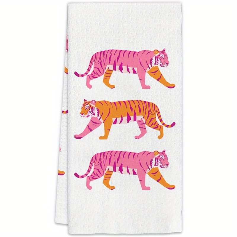 

Pink Towel - 18x26 Inch, Contemporary Cartoon Design, Machine Washable Polyester Hand Towel For Bathroom & Dorm Decor