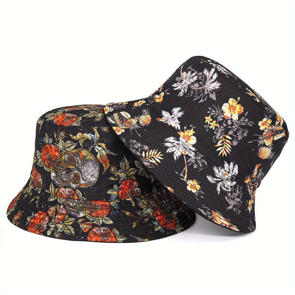 chic reversible floral bucket hat for women trendy streetwear