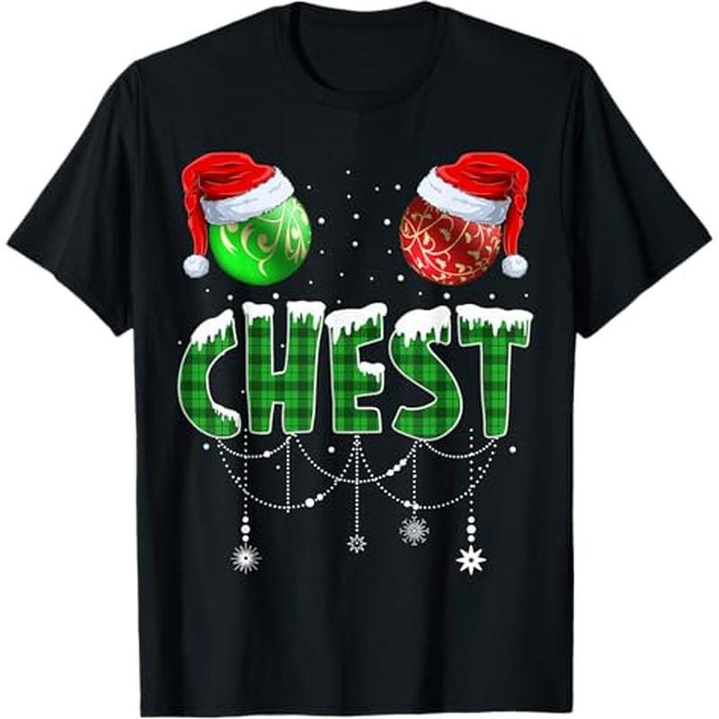 

Chest Nuts Christmas T Shirt Matching Couple T-shirt, 100% Cotton, Gift For Men Women Dad Mom Friends, S-xxxl, Black