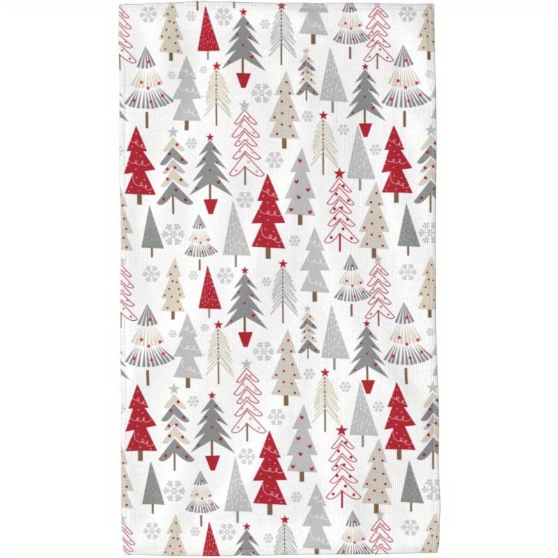 

Christmas Hand Towel - 18x26 Inch, Kitchen & Bathroom Decor, Machine Washable Polyester