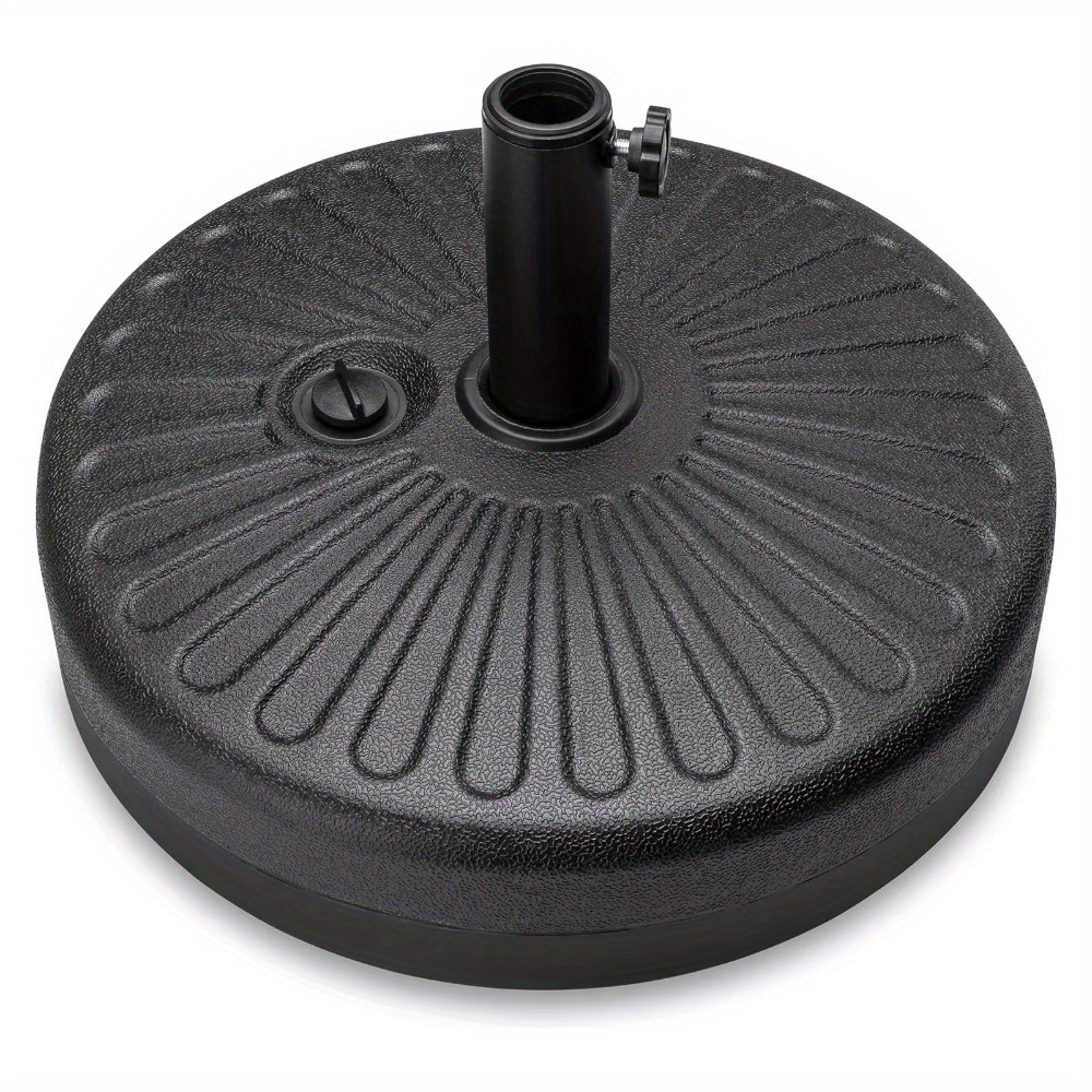 

66 Lb. Water-filled Sand Umbrella Base Umbrella Base Non-slip Bottom Design Round Umbrella Base , Rainproof, Snowproof For Patio, Balcony, Outdoor Black