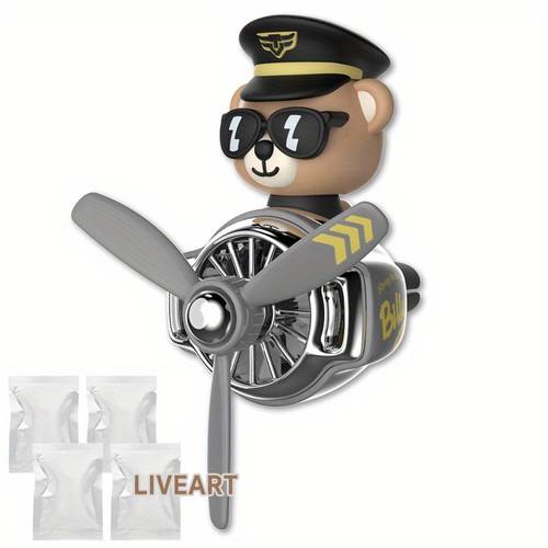 bear car air freshener cute car diffuser rotating propeller air outlet vent fresheners automotive bear air fresheners aromatherapy ornament car accessories for cars