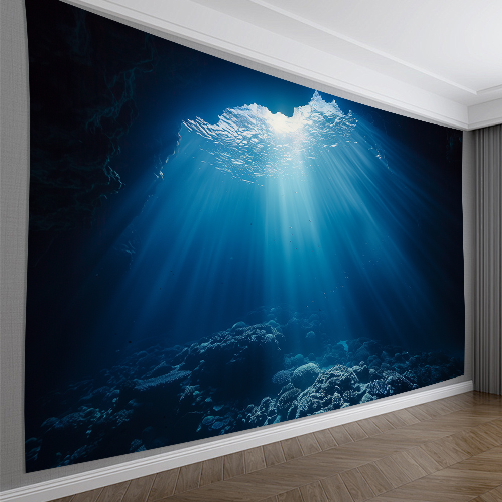 

Ocean Deep Tapestry, Style Polyester Wall Hanging Decor, No Feathers, Electricity-free, For Home, Living Room, Bedroom, Office, And Party Decoration