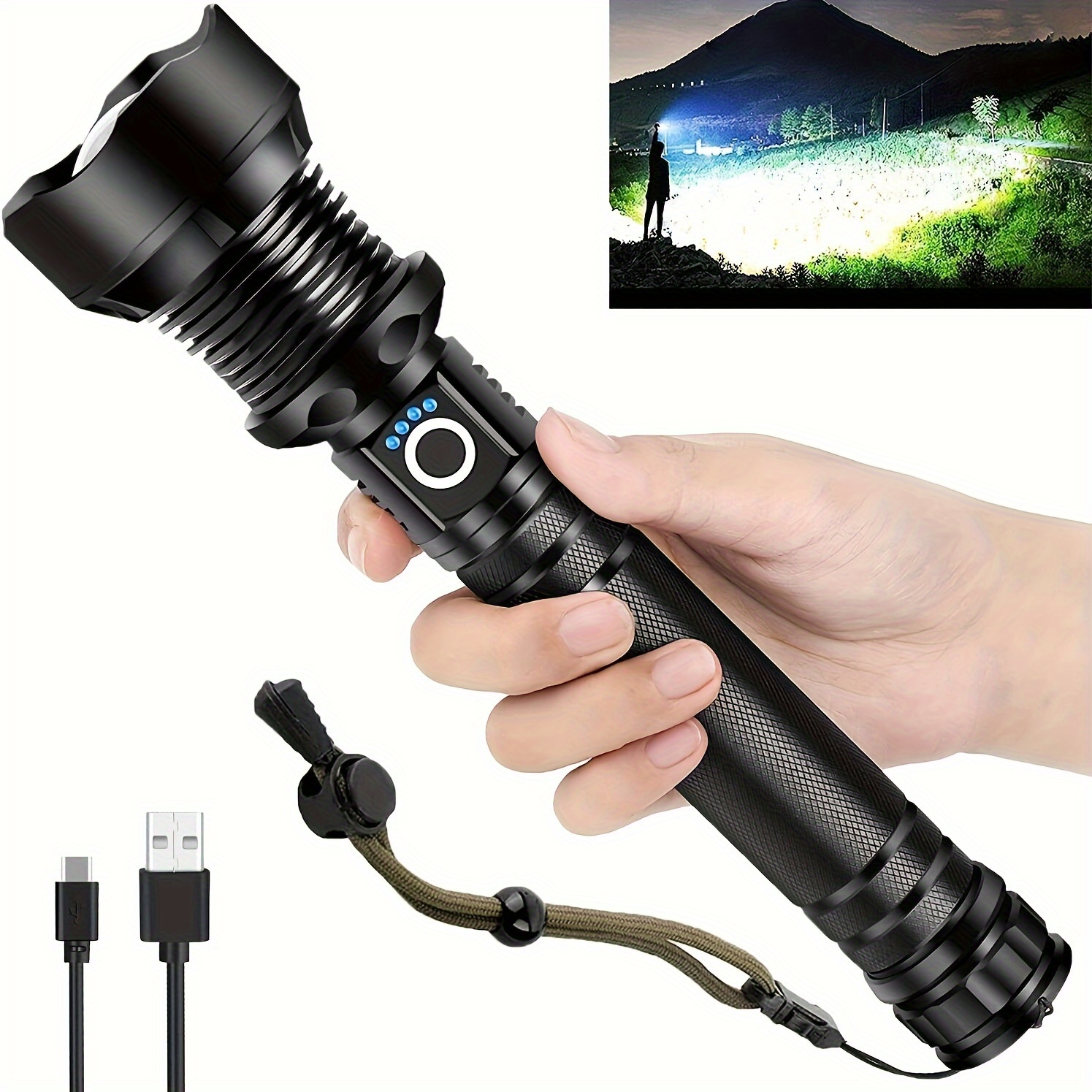 

Flashlight, Flashlight, Rechargeable Led Flashlight, Flashlight, 3 Of Flashlight, Suitable For Emergency And Camping