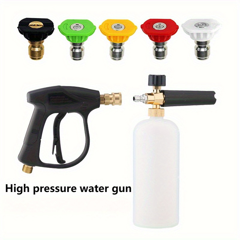 

1/2/6pcs High Pressure Washer , With 5-color Quick Connect Nozzles, Cleaning Machine Accessories Multifunctional Household Spray Short 1/4 Quick Connection