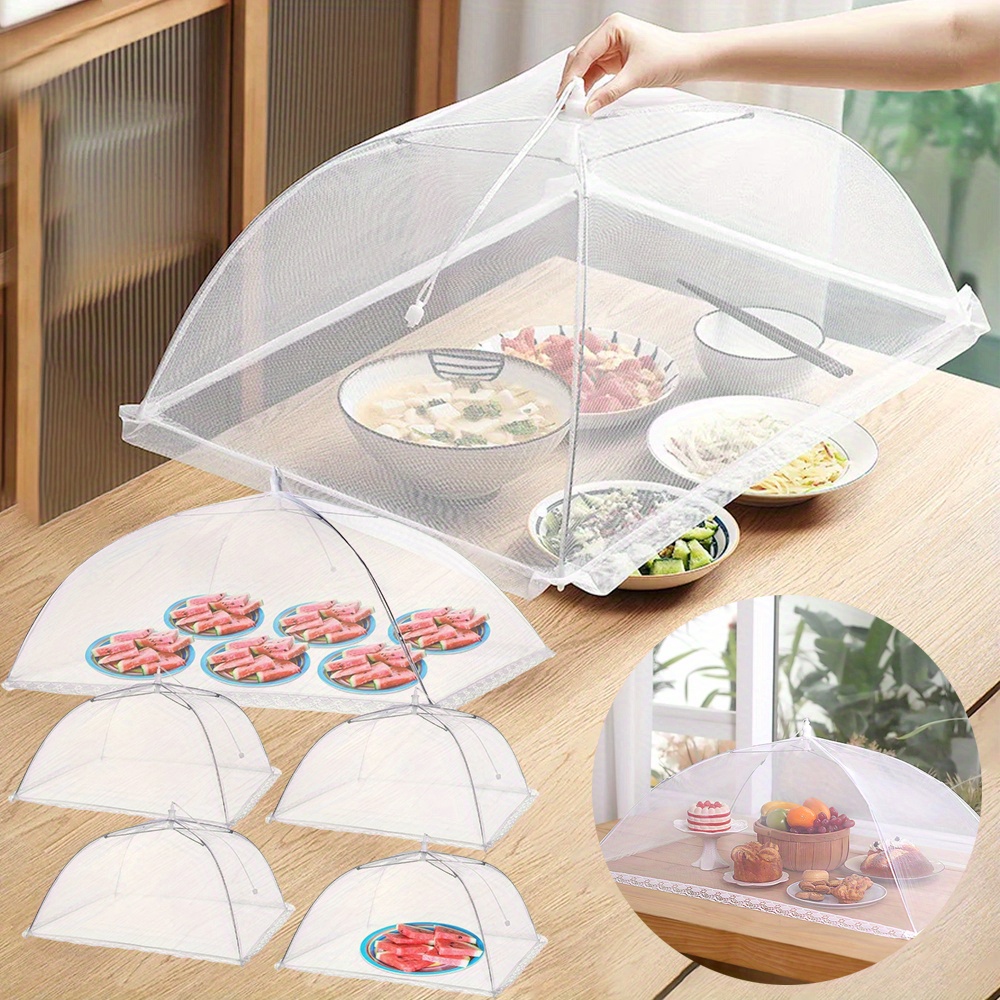 

5pcs Mesh Food Covers For Outside Collapsible Pop-up Umbrella Food Tent For Outdoor Picnic Party Bbq Kitchen Anti Fly Mosquito Tent Dome Net Dish Cover