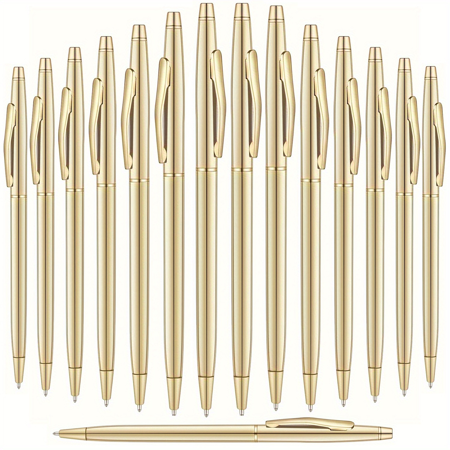 

15pcs Golden Ballpoint Pens With 2mm - Office, Students, Teachers, Weddings & Christmas Gifts