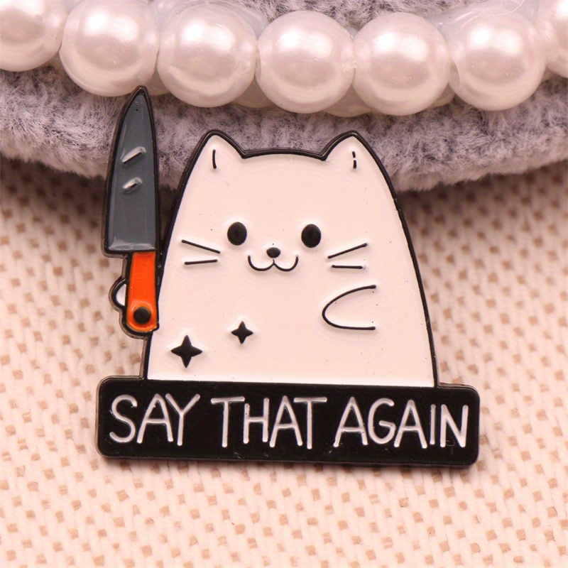 1pc 2pcs cute cat knife brooch suitable hats bags clothes - Temu