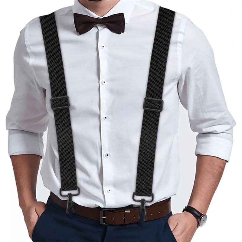 

Heavy-duty Men's Suspenders – Adjustable X- With 4 Swivel Snap Hooks, Fits Most, Work And Casual Wear