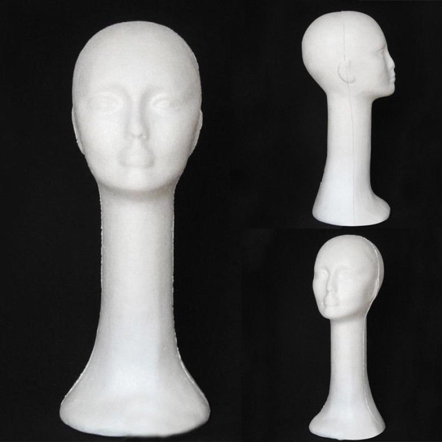 TEMU Elegant Female Mannequin Head For Wig Display - Long Neck Foam Model, Barber Shop Decor & Hair Accessories, 55cm , 46cm Height