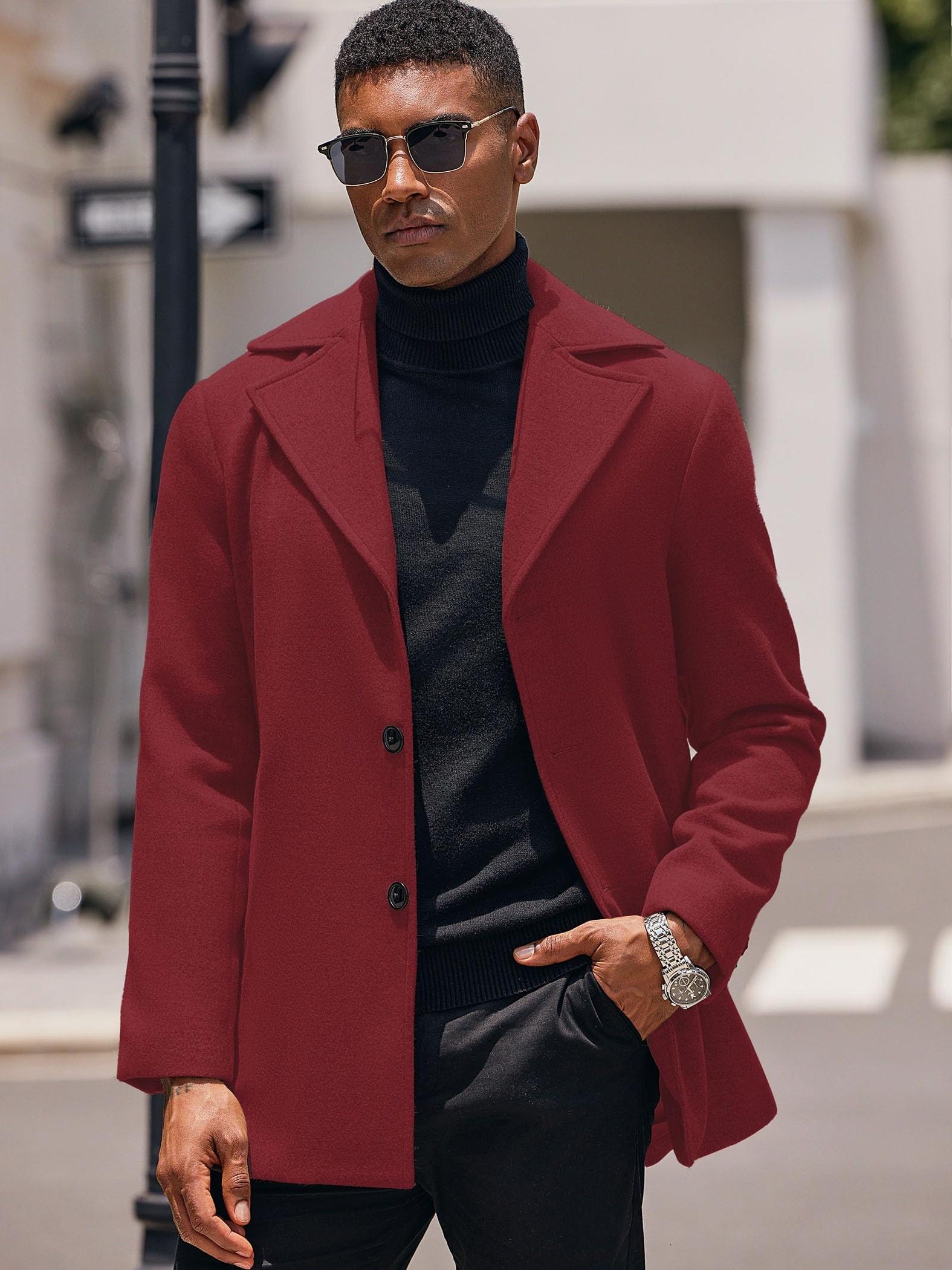 mens trench coat notched collar single breasted Temu