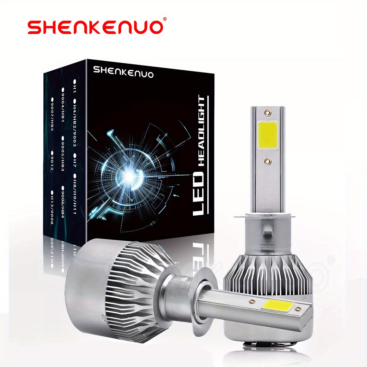 2x AUXBEAM H13 9008 LED Headlight Bulbs 10000LM 52W 6500K High & Low Combo Beam