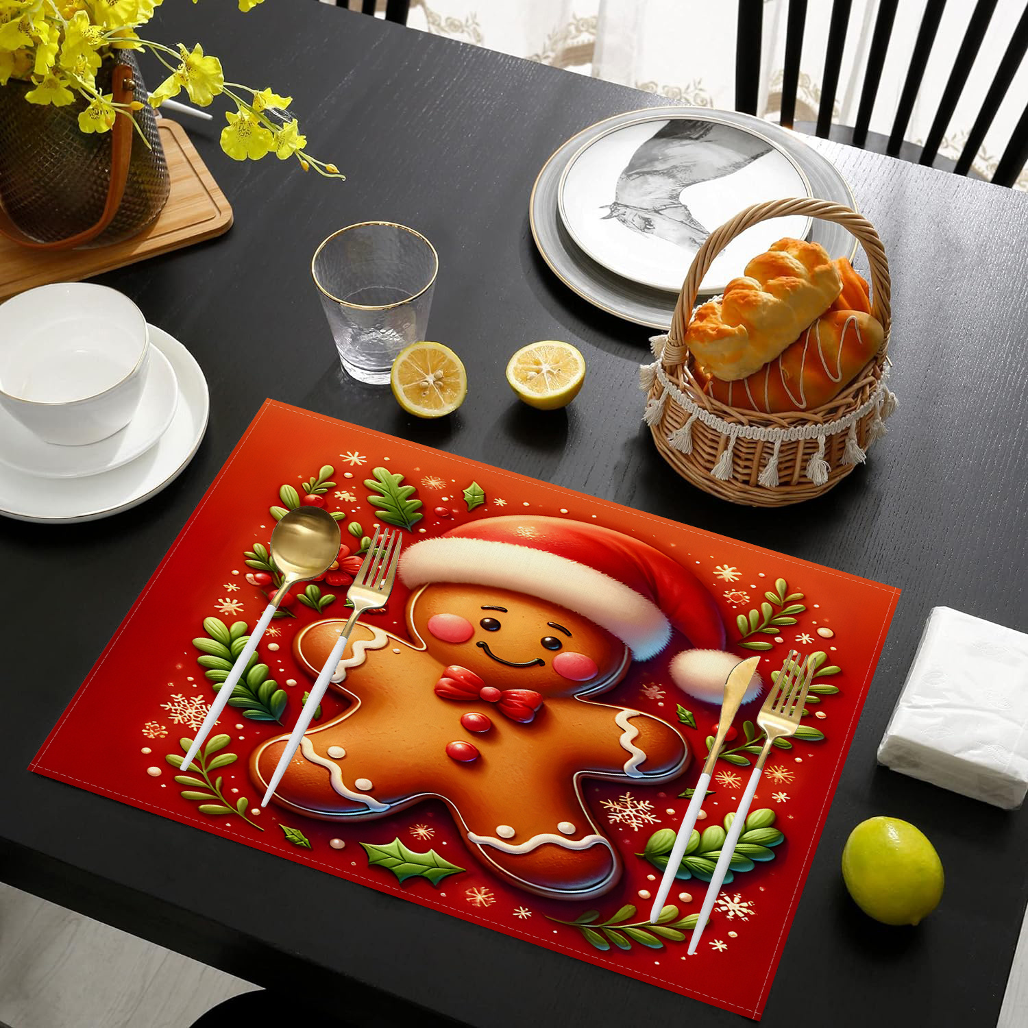 

Christmas Dish Drying Mats 1/4/6/8/12pcs - , , Space-saving & Machine Washable For Kitchen Counters, Dishes & Coffee Machines