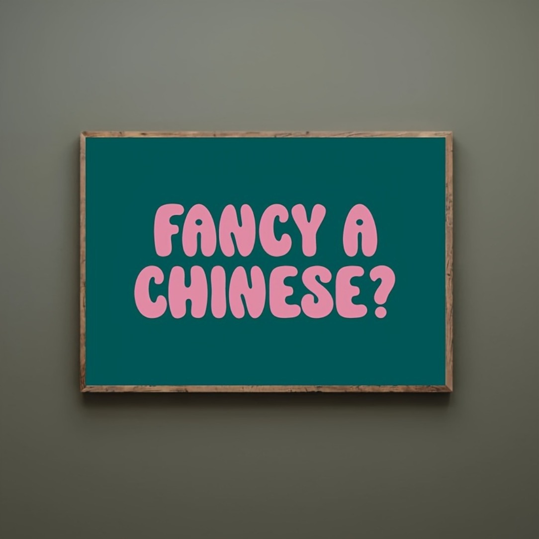 TEMU 2d Flat, 1pc Frameless Inspirational Quote Print Wall Art Poster With Fancy A Chinese? For Room Bedroom Humoroustext Decor Ideal Thanksgiving