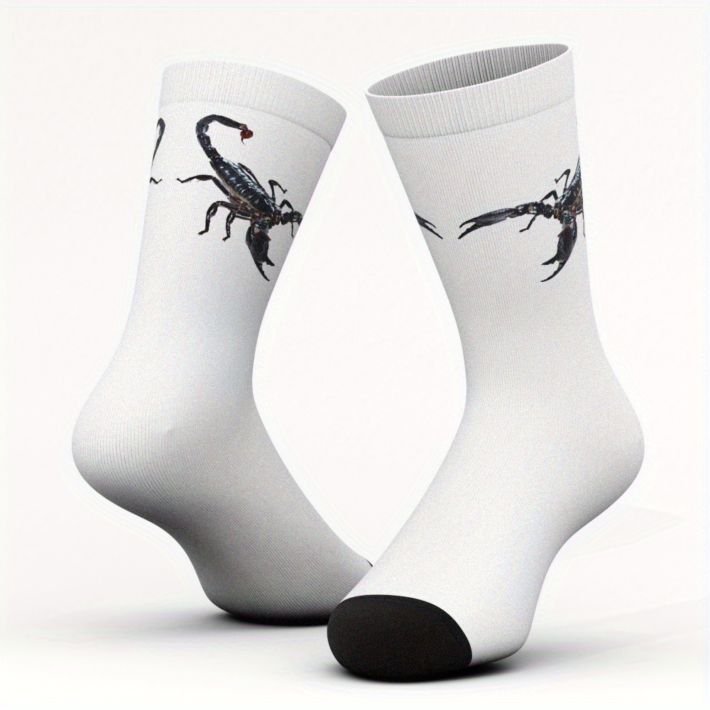 TEMU Coco&vivi Print Bamboo Fiber Socks - Breathable, Comfortable & Novelty For All