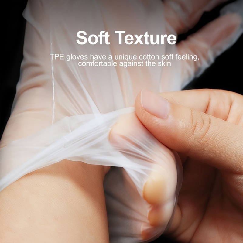 tpe clear disposable gloves latex free bpa   oil resistant waterproof for kitchen bathroom outdoor living room use details 2