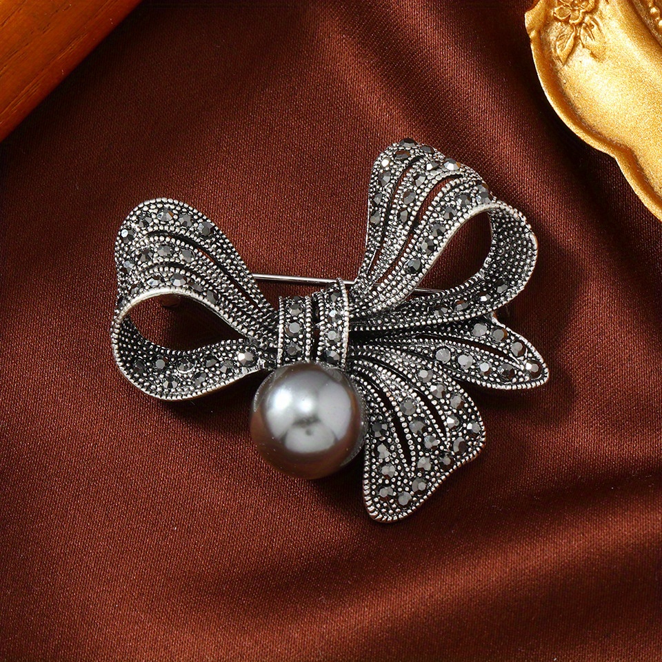 

Luxury Rhinestone Bow Brooch Pin - Novelty Rhinestone Ribbon Brooch For Women And Men, Crystal Badge For Parties And Banquets