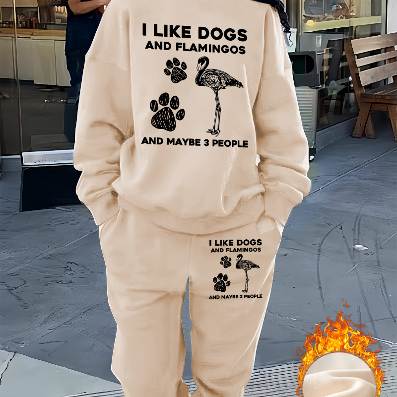 

' Knit , Sweater And Pants Set, Fleece-lined