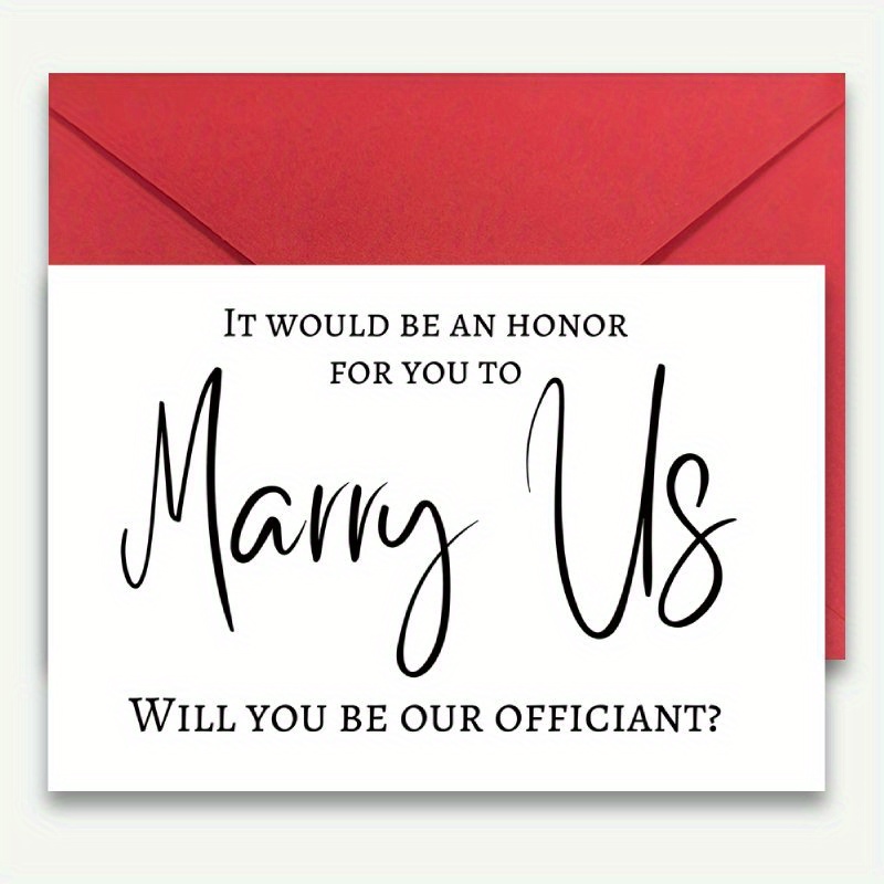 

1pc Wedding Officiant Proposal Card - Multi- Greeting Card For Holiday & Christmas, Blank Inside, Envelope Included, For Any Recipient