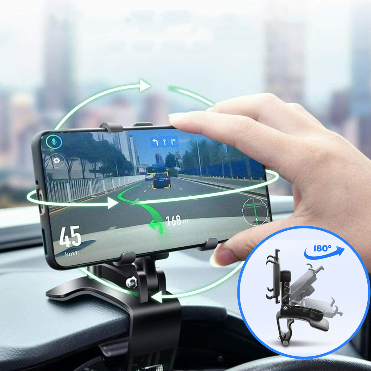 

Metabest Car Phone Mount: Dashboard And Mirror Holder, 360° - Ideal For Navigation And Calls, Fits Cars And Smartphones