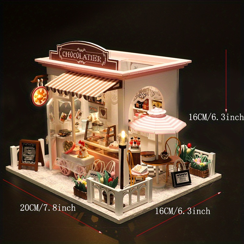 TEMU 3d Puzzle - Miniature Pink Wooden Model Kit With , Ideal For Crafting A Bedroom Scene, Perfect Gift For Birthdays, Holidays & Special Occasions,
