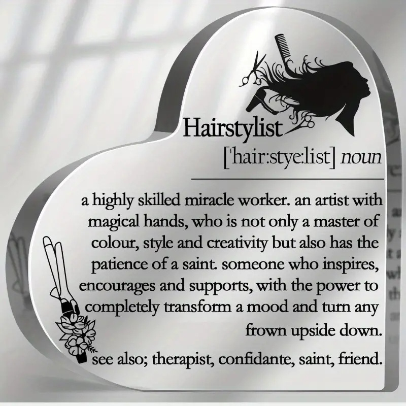 

Hair Stylist Appreciation Gift - Acrylic Desk Decor, Home Office & Party Decorations, Ideal Birthday Or Motivational Present