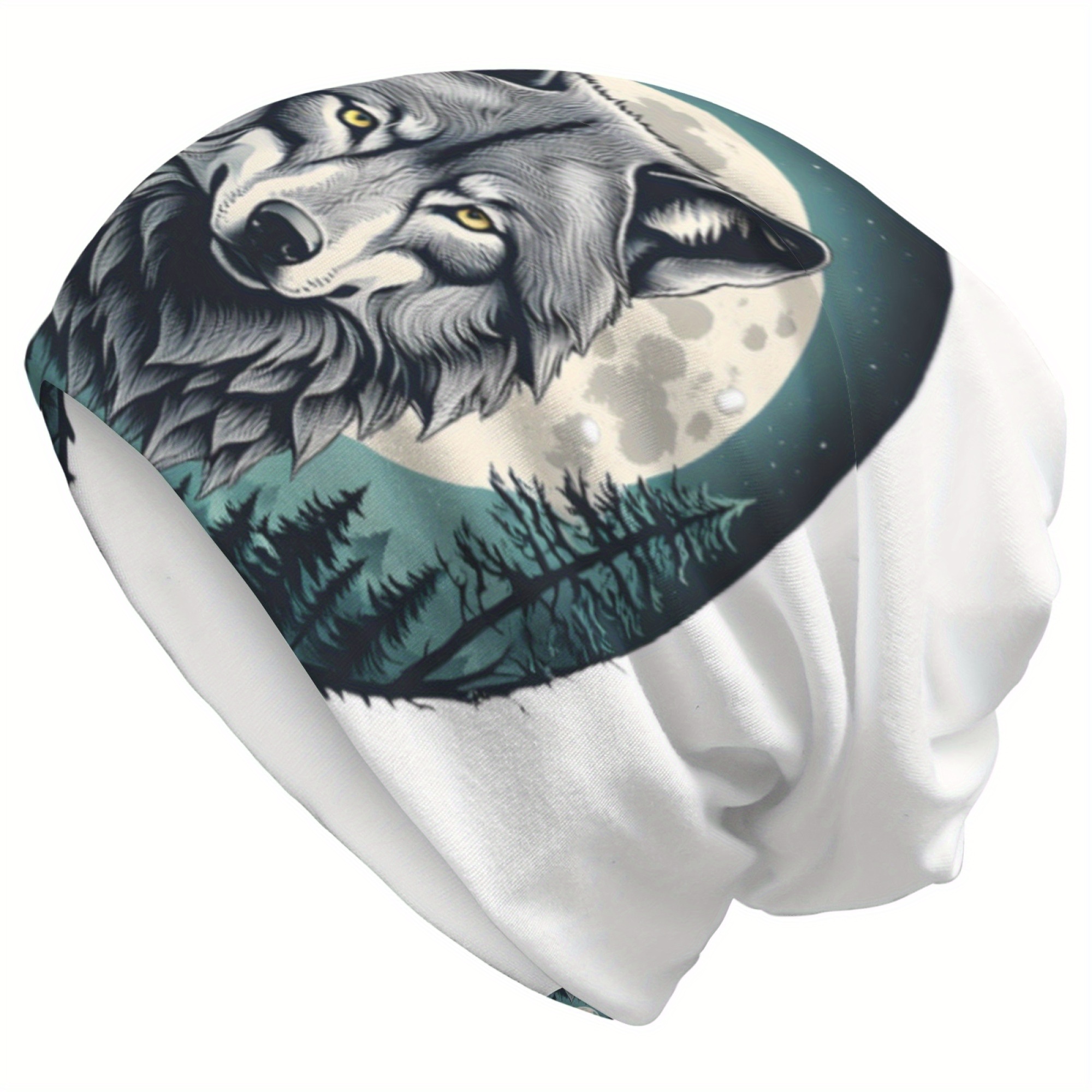 

Wolf Print Beanie - Soft, Lightweight & Stylish Knit Cap For Men And Women