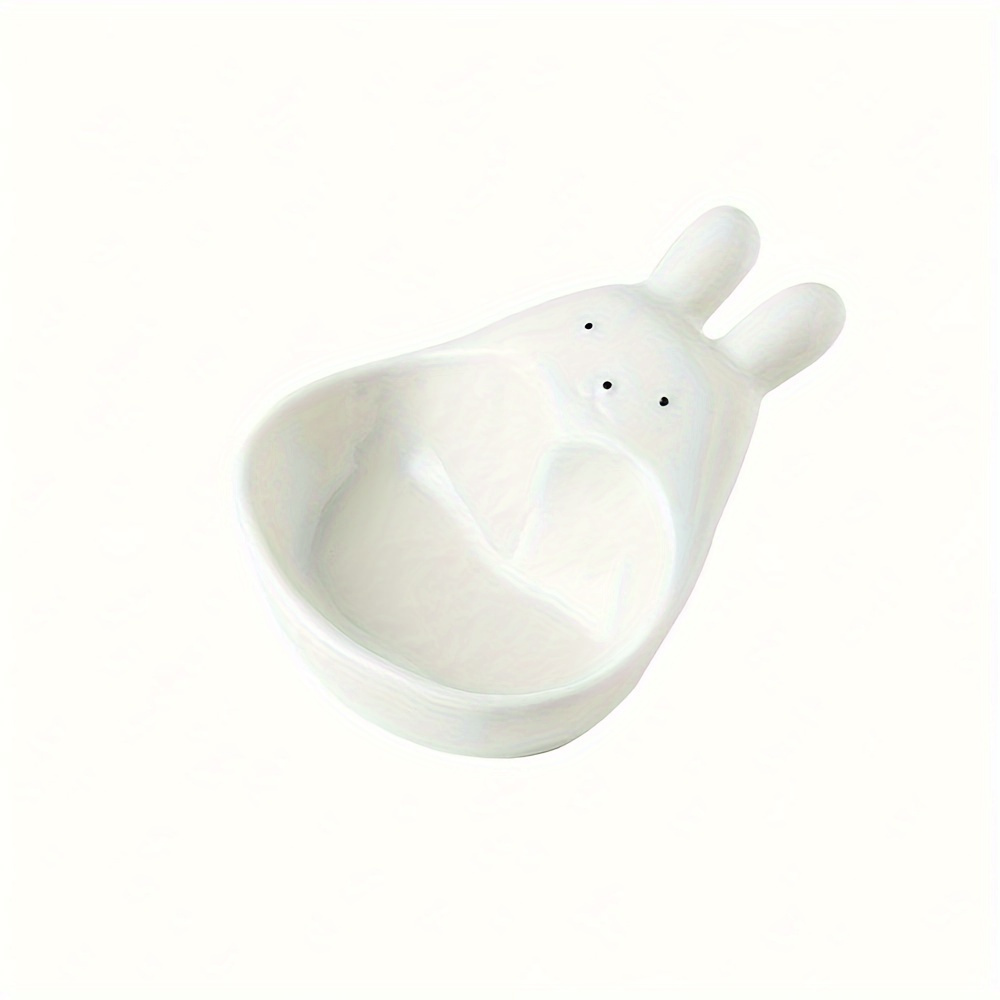Image of 1pc Ceramic Sauce Dish, Cartoon Rabbit Dipping Saucer, Household 3d Ceramic Saucer, Ketchup Snack Plate, For Home Kitchen Dorm Room, Kitchen Supplies, Tableware Additions