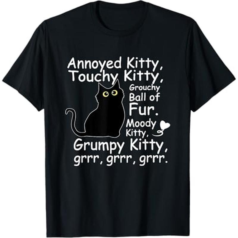 

Funny Annoyed Kitty Kitty Grouchy Ball Of Fur Kitty T-shirt, 100% Cotton, Thanksgiving Christmas Gift For Men Women Dad Mom Friends, S-xxxl, Black