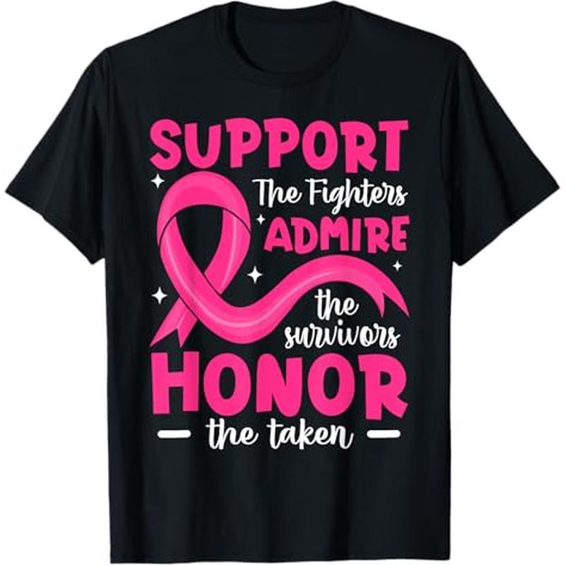 

Breast Support Breast Awareness T-shirt, 100% Cotton, Thanksgiving Christmas Gift For Men Women Dad Mom Friends, S-xxxl, Black