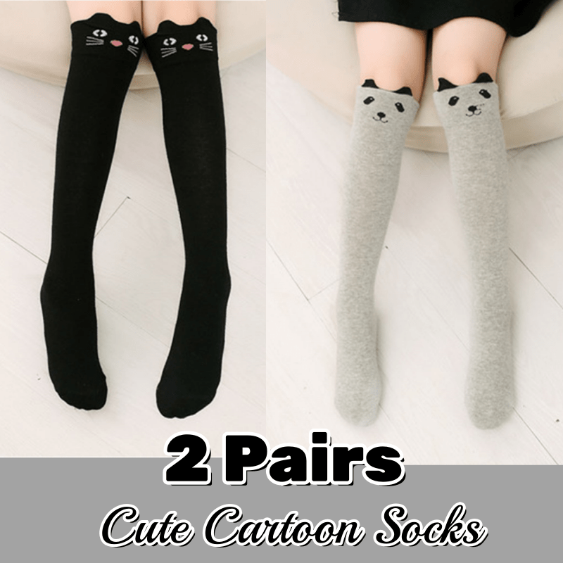 Image of Of Classic Combination Black Cat + Striped Cat Autumn/winter Gray And Brown Cute Calf Socks