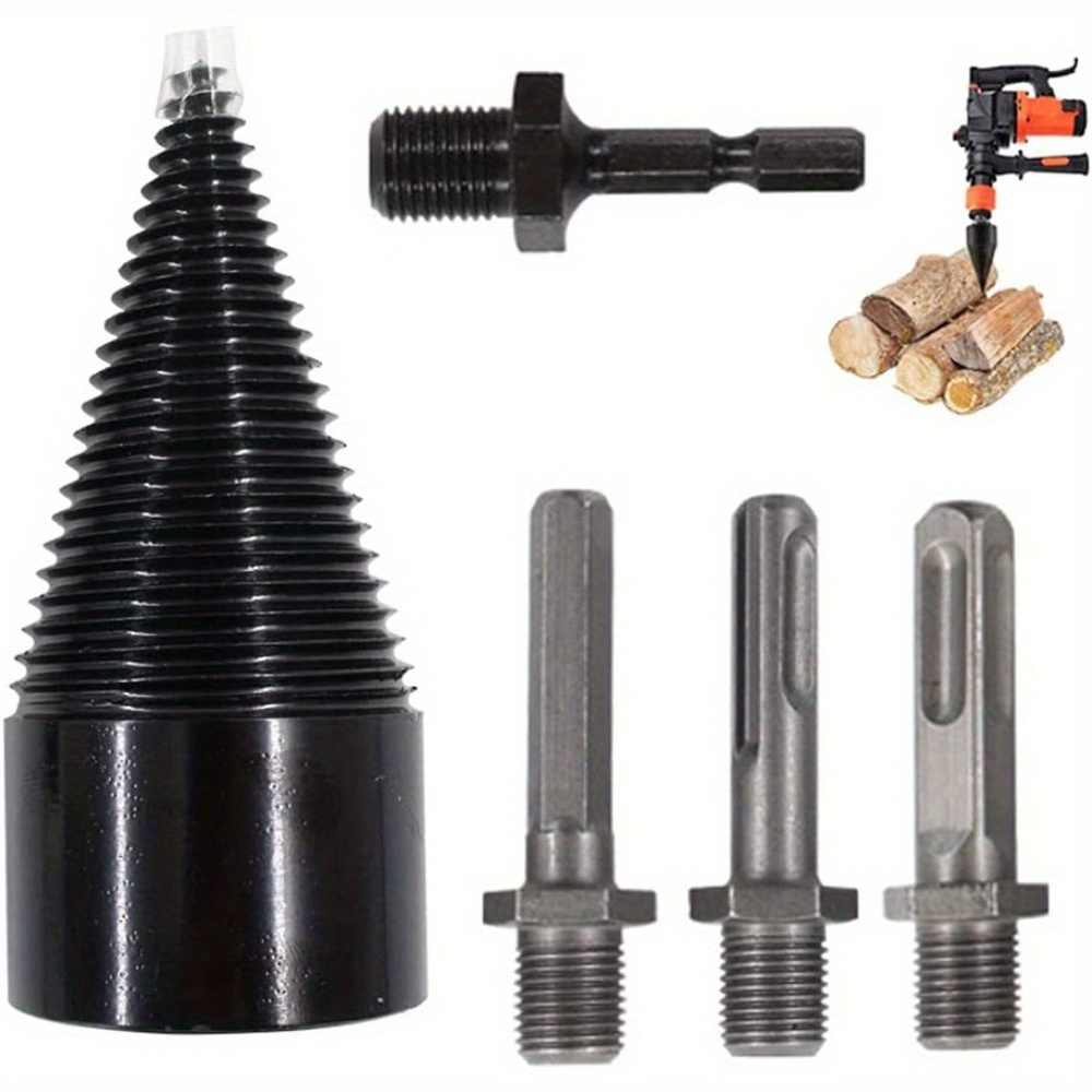 1set 50mm Firewood Log Electric Drill Bit Heavy Duty Drill Screw Cone Driver For Household