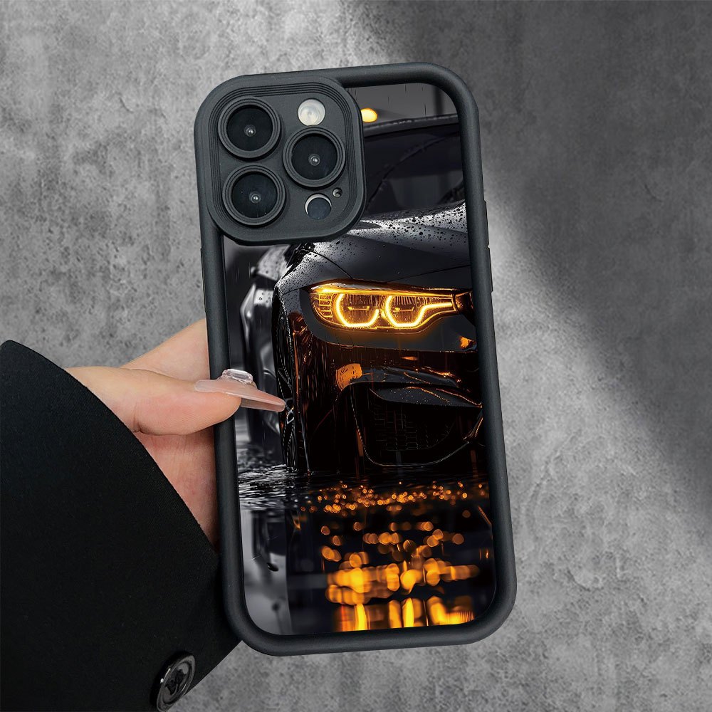 TEMU Phone Case: Sports Car Creative Cartoon Pattern, New " Eye" Stepped Phone Case, Fun, Simple, Stylish, And Trendy Holiday Gift Phone Case For Men