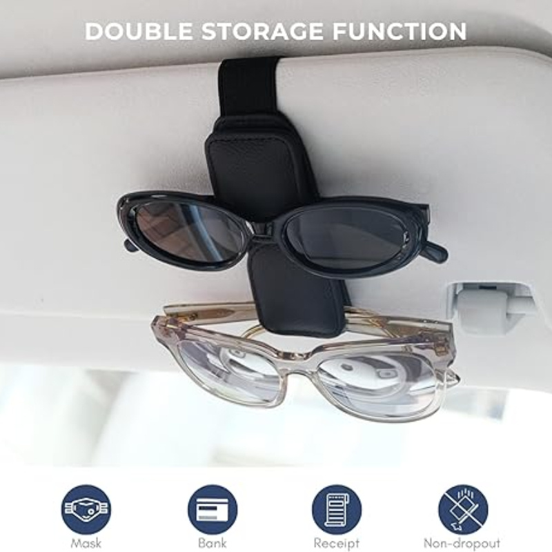 

Car Double Clip, Sun Visor Sunglasses Holder, Storage Card Ticket, Reading Glasses For Auto Accessories, Car Glasses Holder