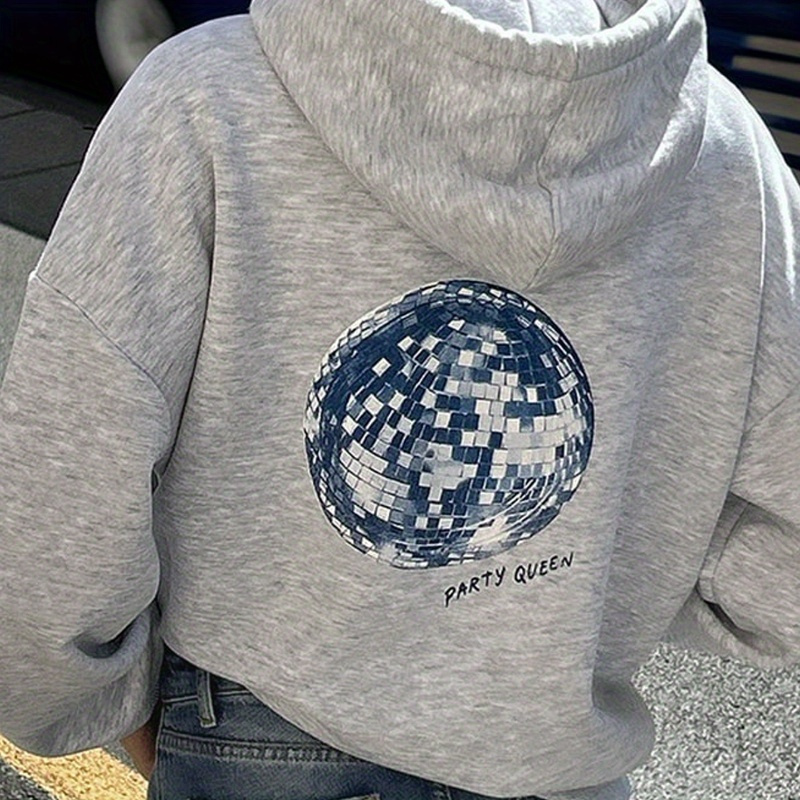 

Sweat à Capuche Décontracté pour Femme avec Imprimé Géométrique - Pull en Polyester Confortable avec Cordon, Manches Longues, Poche | Lavable en Machine | Sweatshirt pour Automne & Hiver