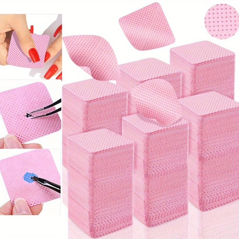 

100pcs/300pcs/600pcs Nail Cleaning Pads, Non-woven Fabric, Nail Polish Remover Wipes, Eyelash Glue Bottle Cleaning Pads, Manicure Tools & Accessories, Unscented Non-woven Fabric Sheets