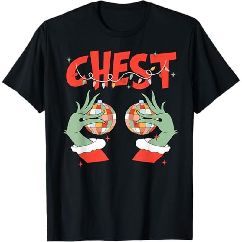 

Chest Nuts Matching Christmas Couples Women T-shirt, 100% Cotton, Gift For Men Women Dad Mom Friends, S-xxxl, Black