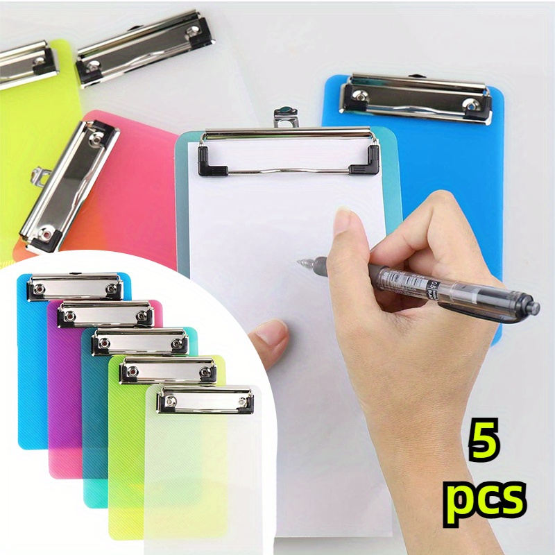 TEMU 5pcs Upgraded Companion Convenient Clipboard Memo Easy To Clean Clipboard Compact Easy Colorful Plastic Material Easy To Operate Beautiful Cute